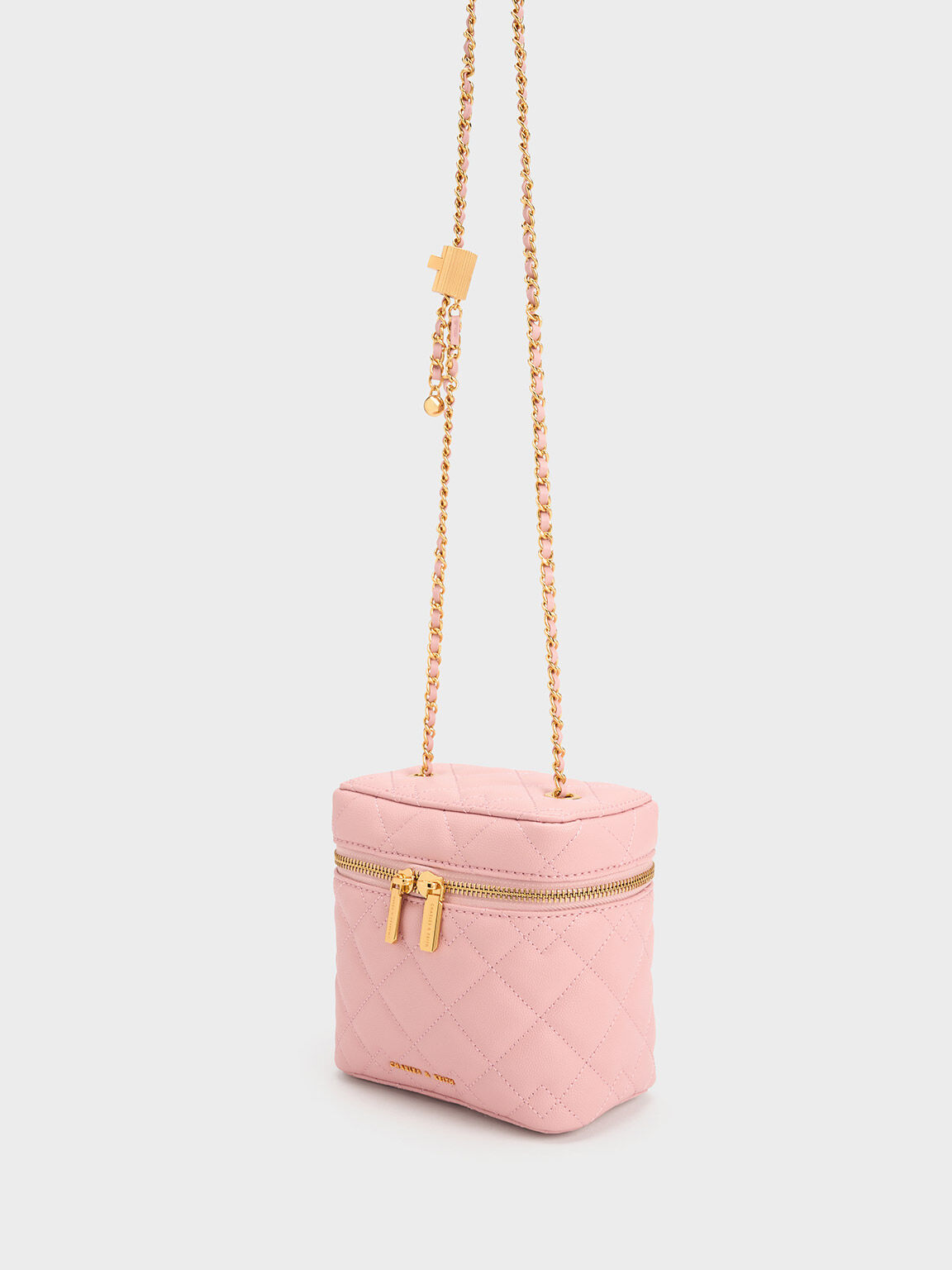 Light Pink Nezu Quilted Boxy Bag - CHARLES & KEITH UK