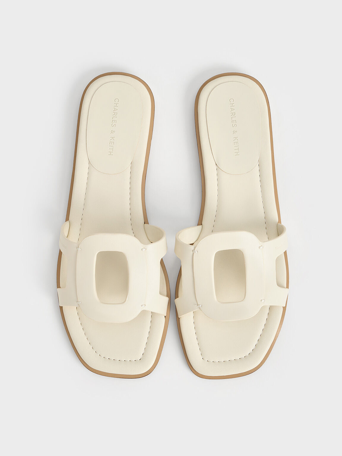 Easley Cut-Out Slide Sandals, Chalk, hi-res