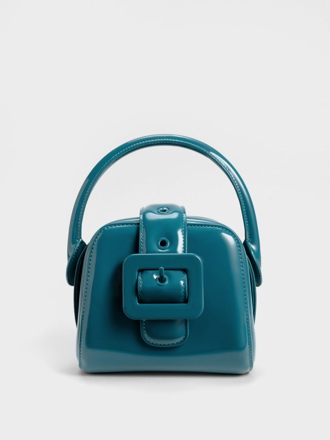 Turquoise Lula Patent Belted Bag - CHARLES & KEITH UK