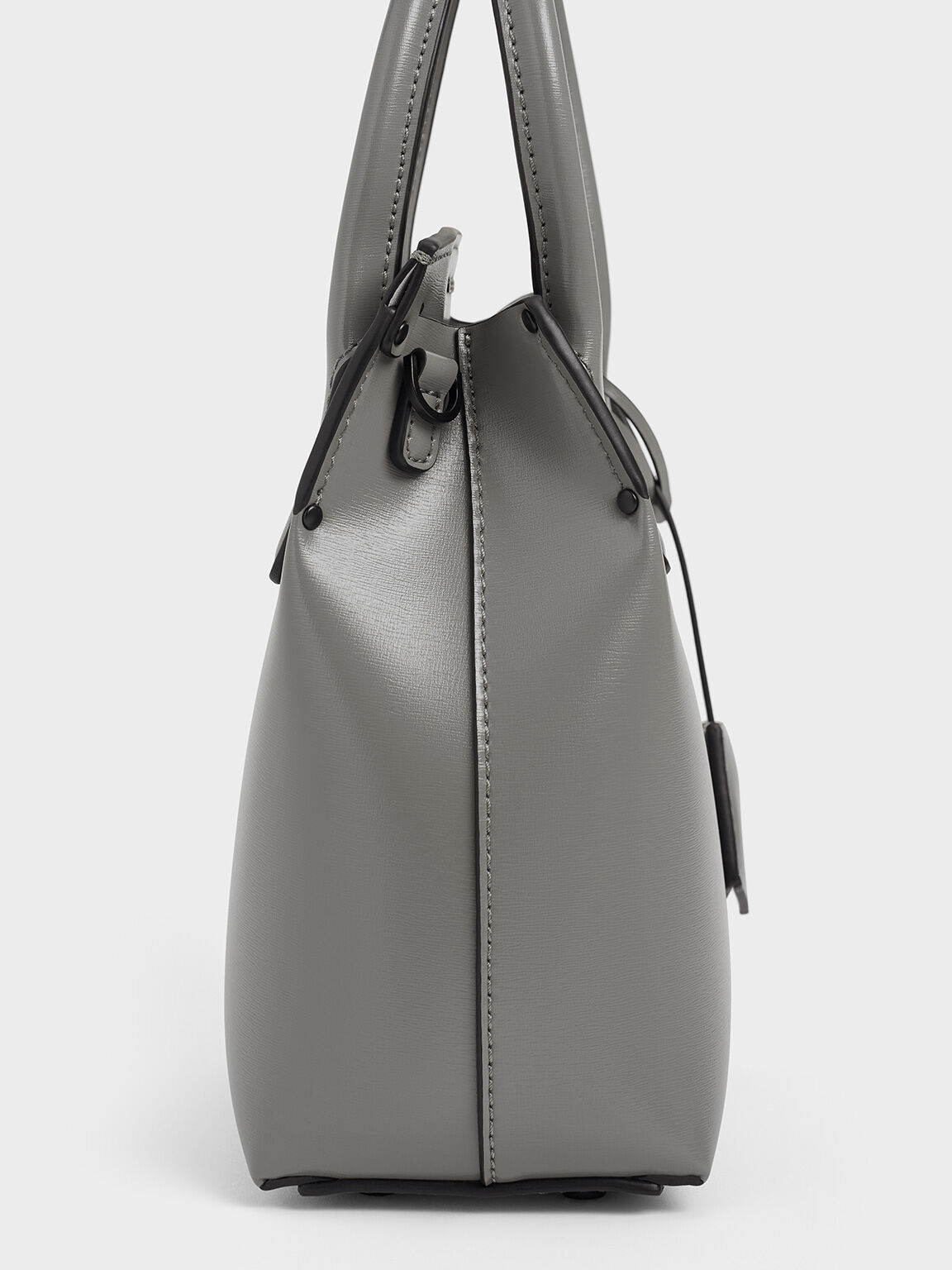 Rene Elongated Top Handle Bag, Grey, hi-res