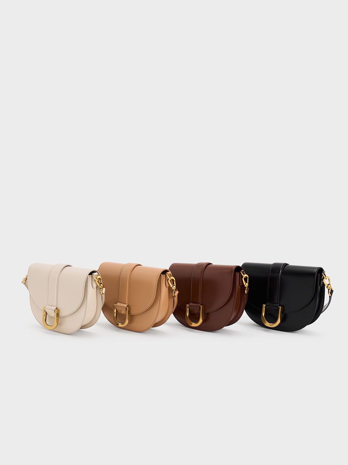 Gabine Leather Saddle Bag, Toffee, hi-res