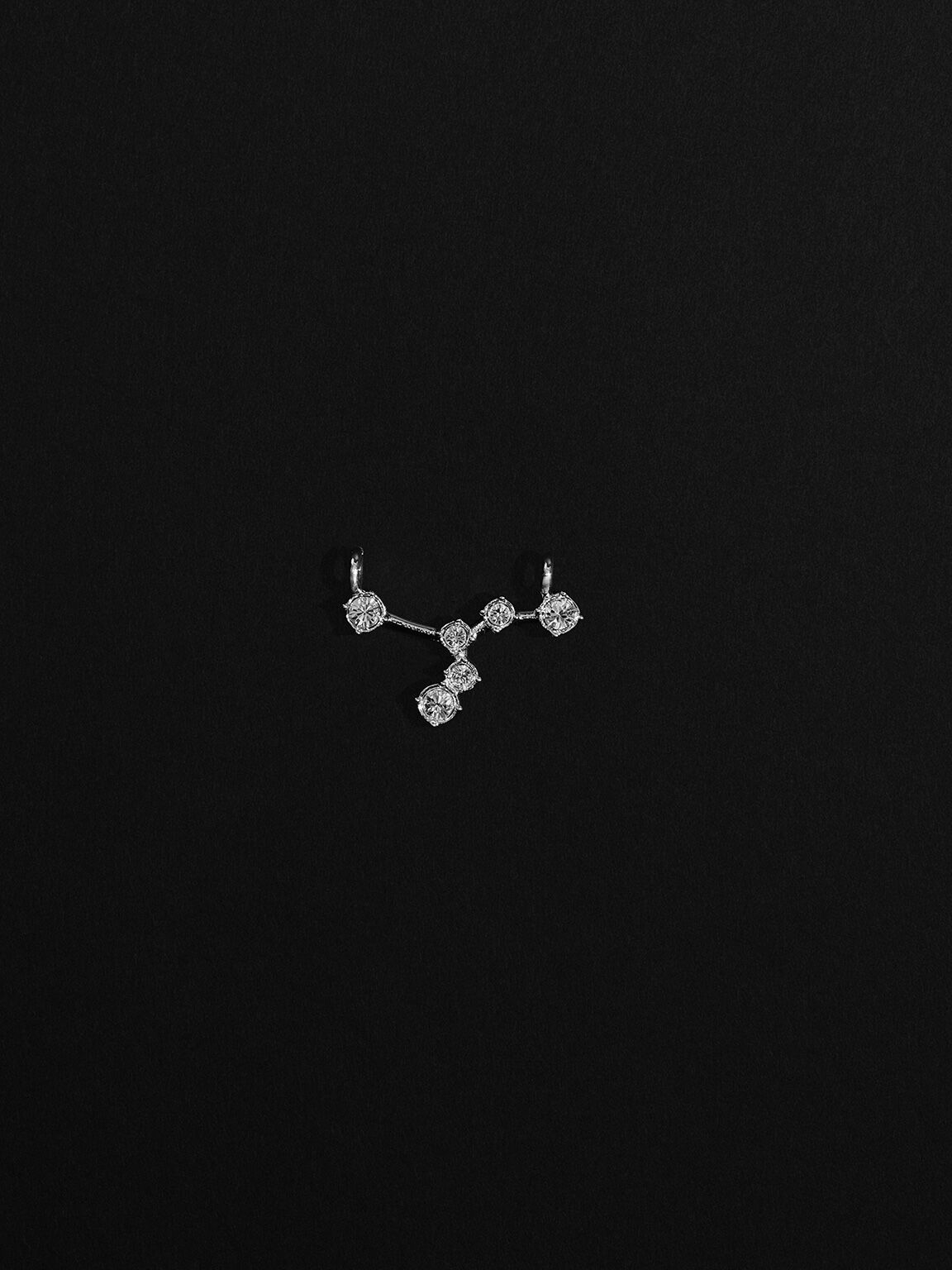 Cancer Crystal Charm, Silver, hi-res