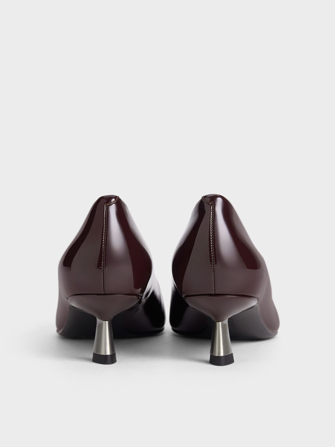 Patent Pointed-Toe Kitten-Heel Pumps, Maroon, hi-res