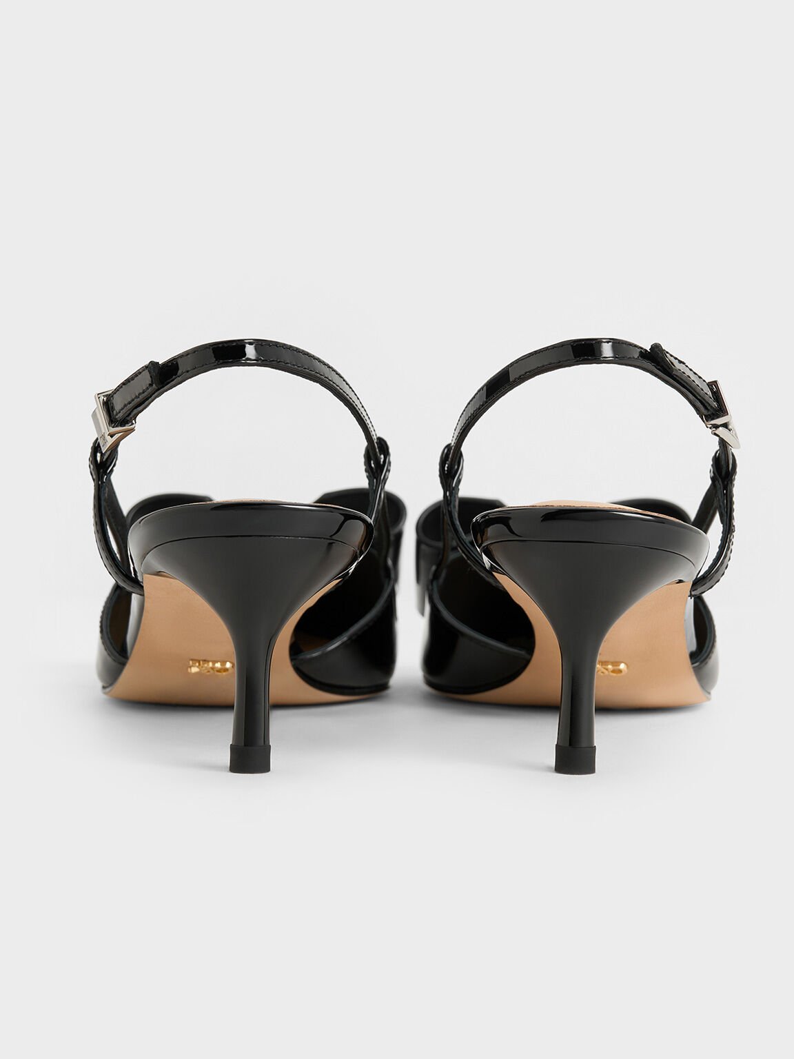 Lu Patent Leather Bow Slingback Pumps, Black Patent, hi-res