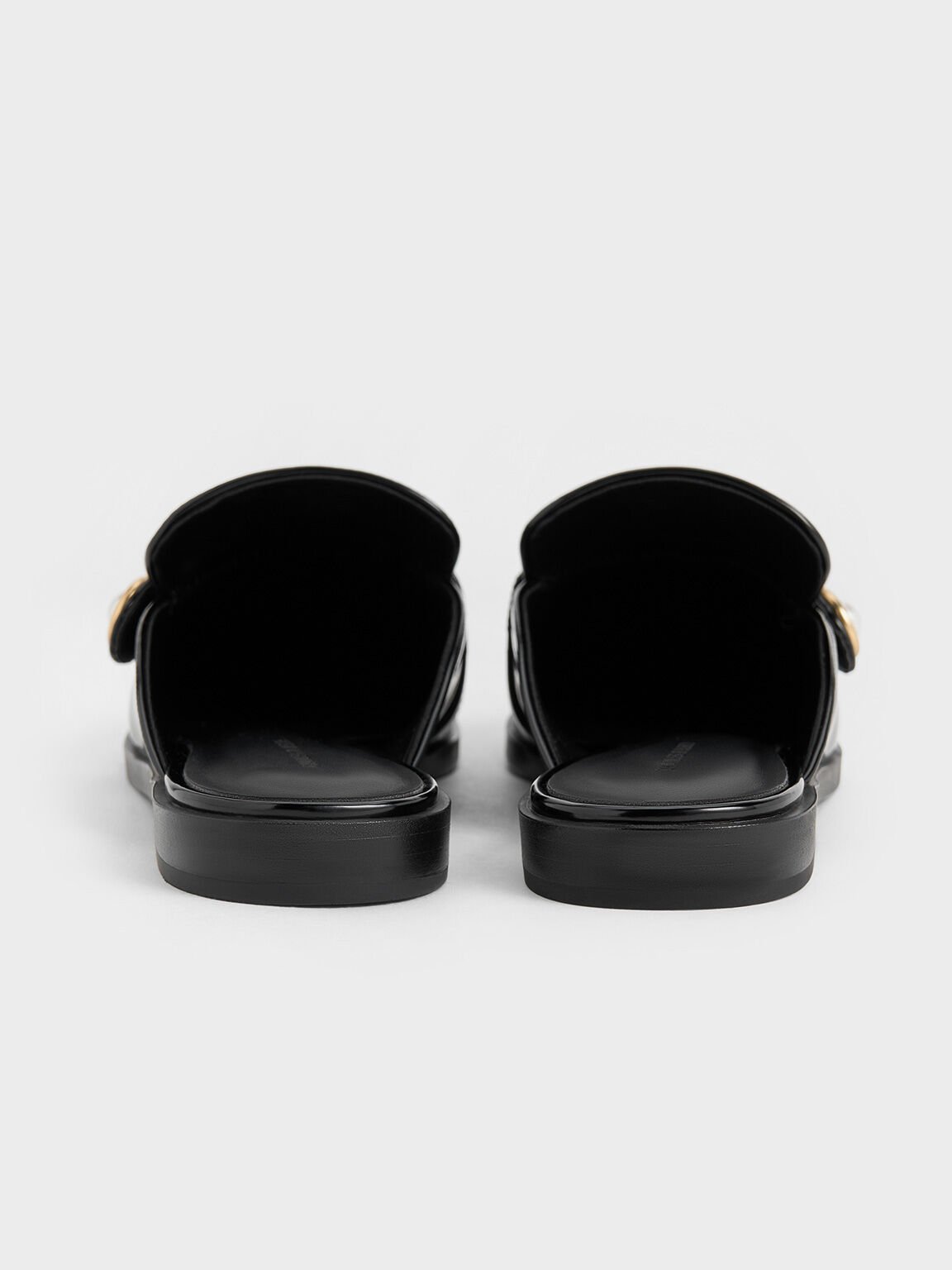 Pearl-Embellished Loafer Mules, Black Box, hi-res