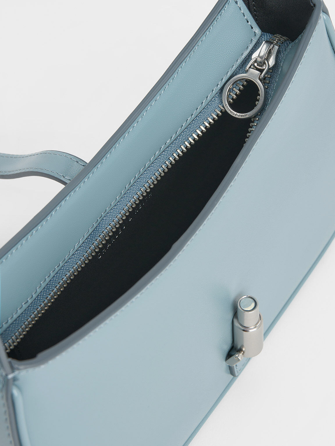 Slate Blue Cesia Metallic Accent Shoulder Bag - CHARLES & KEITH UK