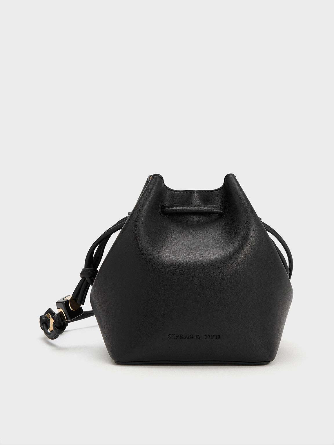 Black Cube Knotted Bucket Bag - CHARLES & KEITH UK