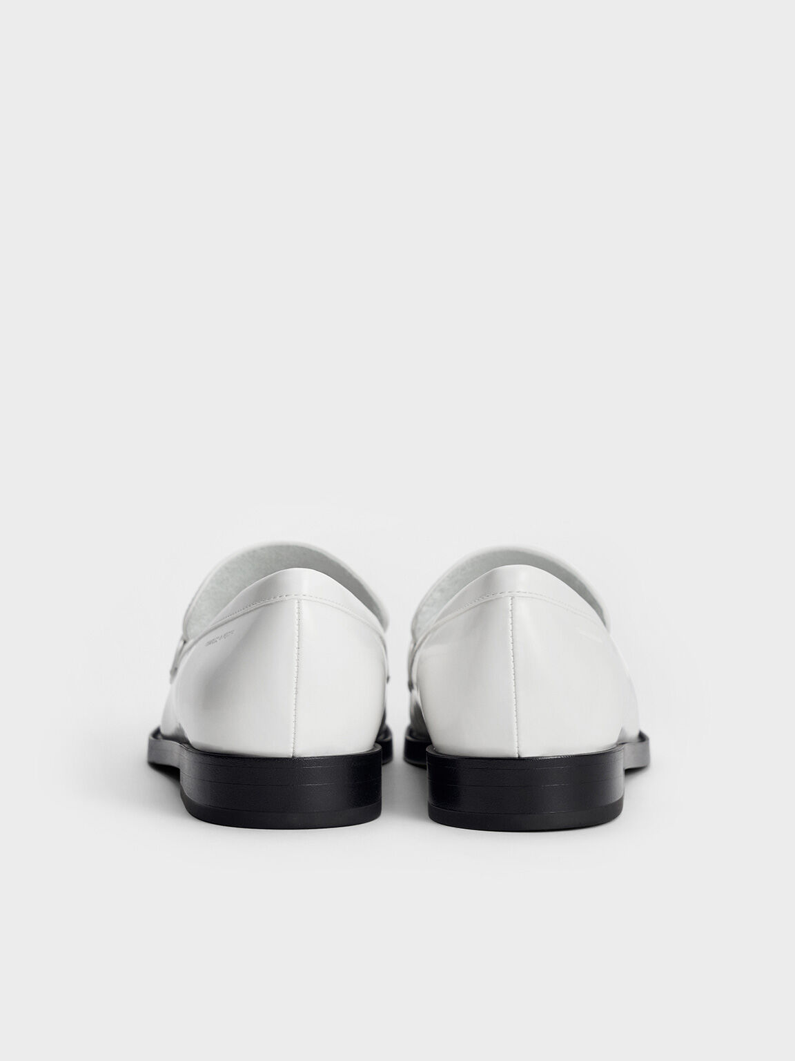 Ruched Penny Loafers, White, hi-res