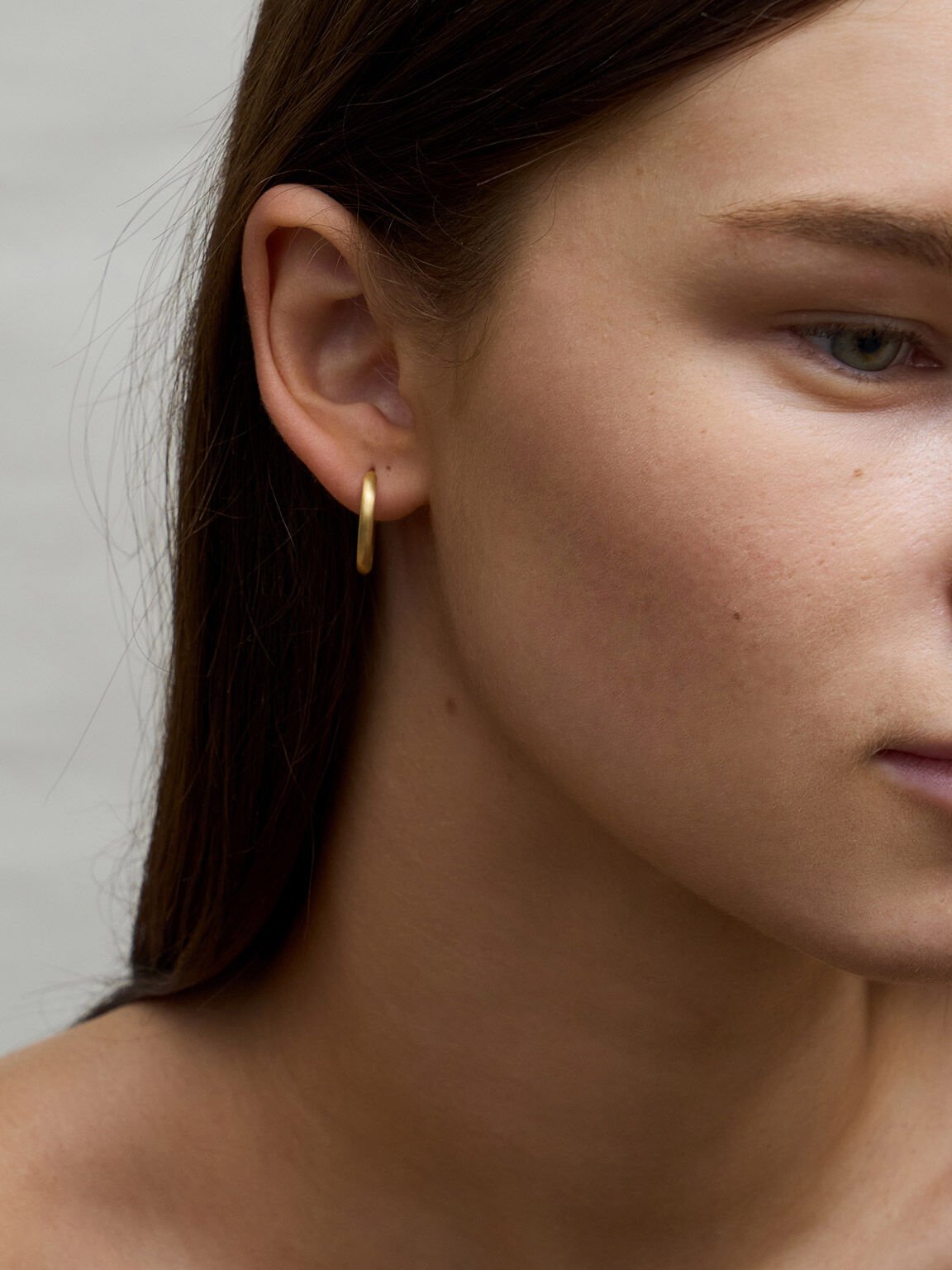 Hoop Earrings, Brush Gold, hi-res