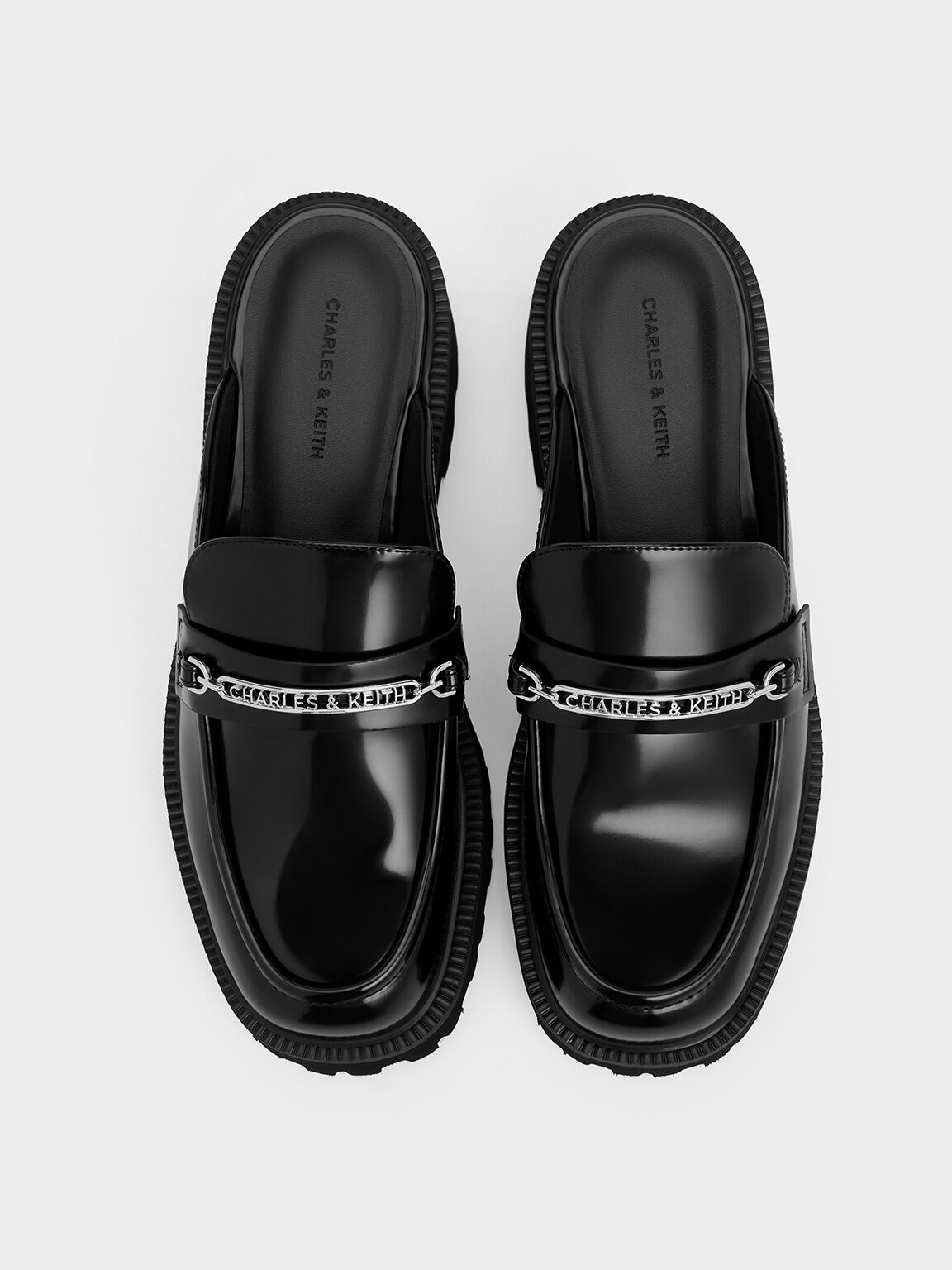 Remy Metallic-Accent Loafer Mules, Black Box, hi-res