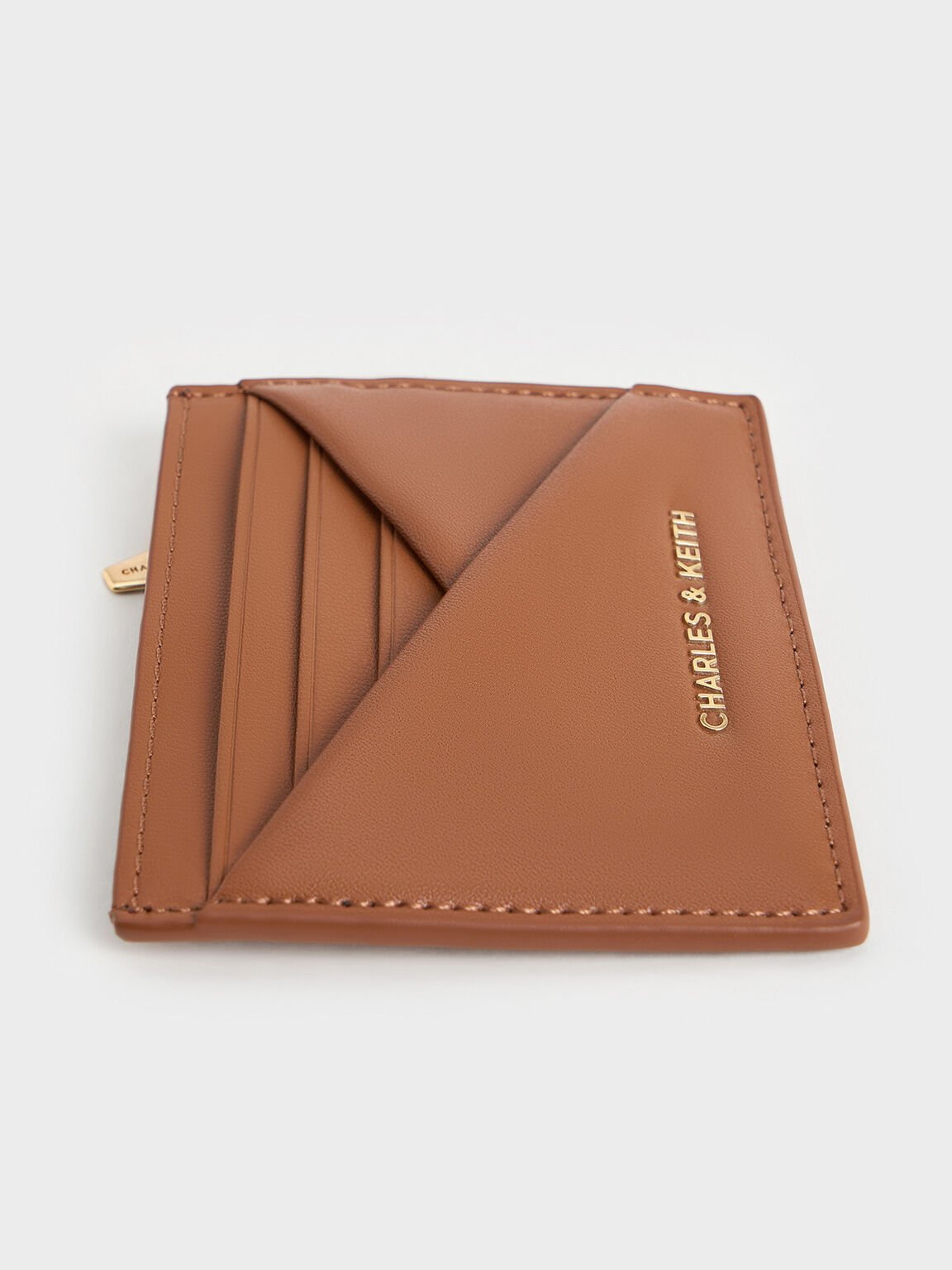 Midori Geometric Card Holder, Tan, hi-res