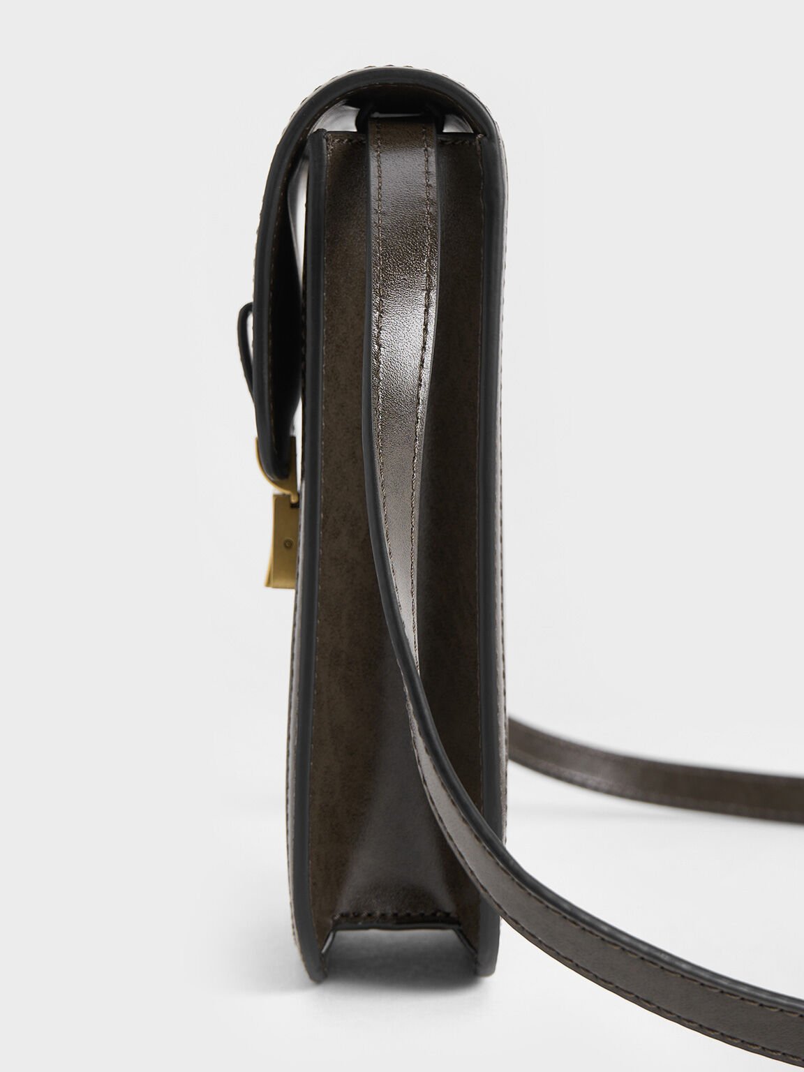 Mini Charlot Elongated Crossbody Bag, Dark Moss, hi-res