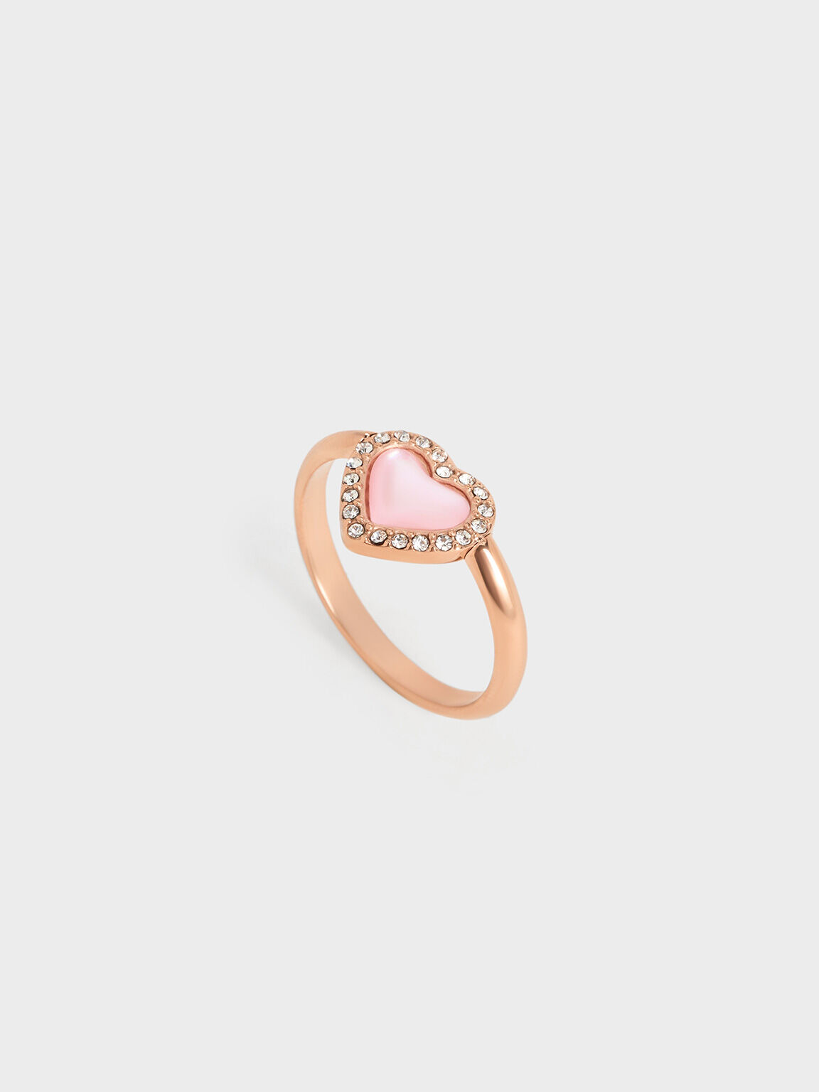 Annalise Crystal Heart-Stone Ring, Rose Gold, hi-res