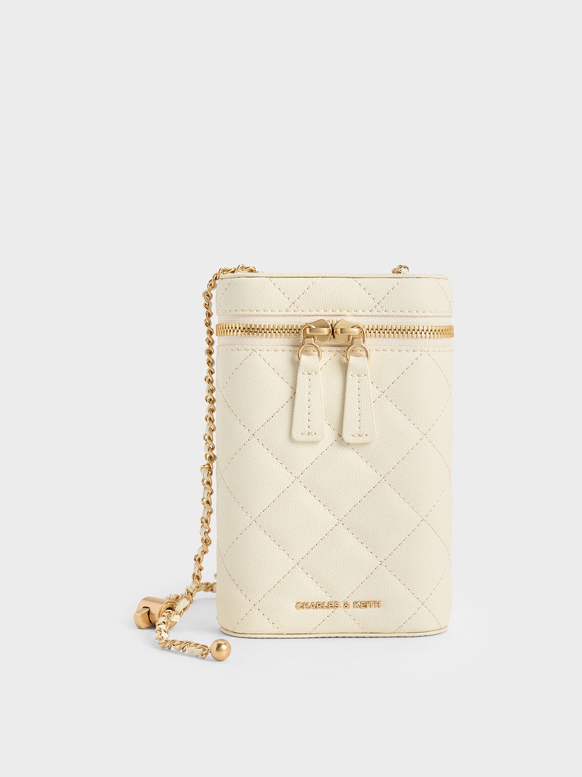 Mini Apfra Quilted Elongated Bag, Cream, hi-res