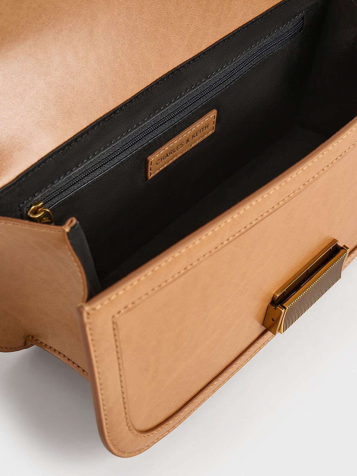 Charlot Elongated Top Handle Bag, Toffee, hi-res