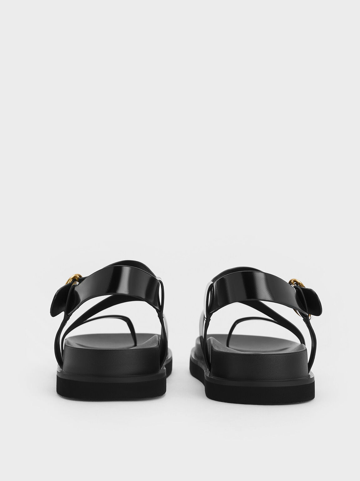 Buckled Ankle-Strap Strappy Sandals, Black Box, hi-res