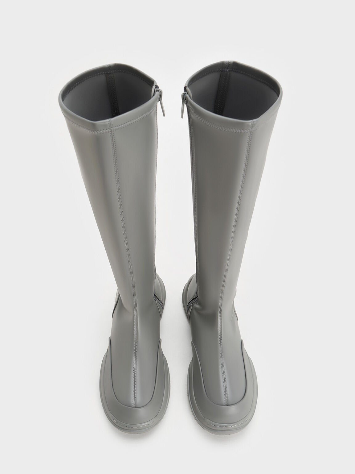 Casey Side-Zip Knee-High Boots, Grey, hi-res