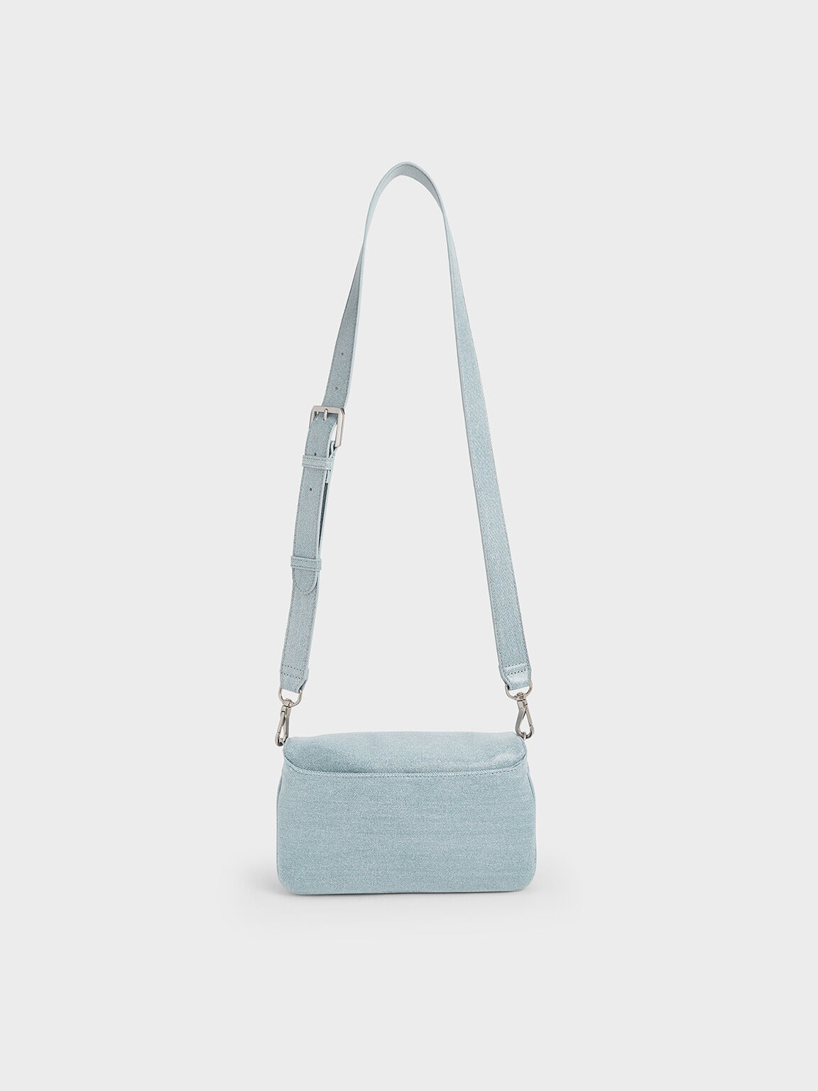 Caia Denim Front Flap Shoulder Bag, Denim Blue, hi-res