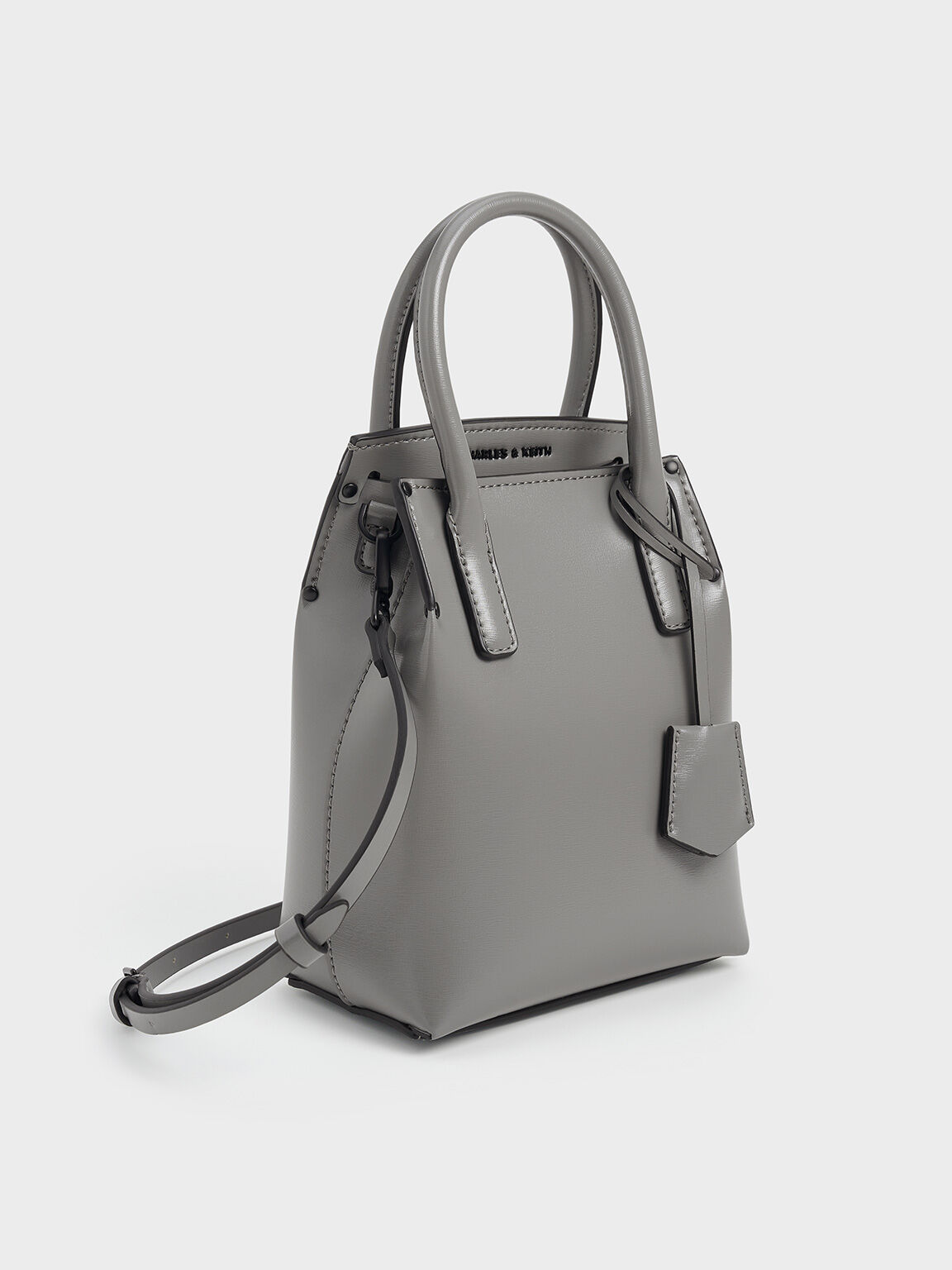 Rene Elongated Top Handle Bag, Grey, hi-res