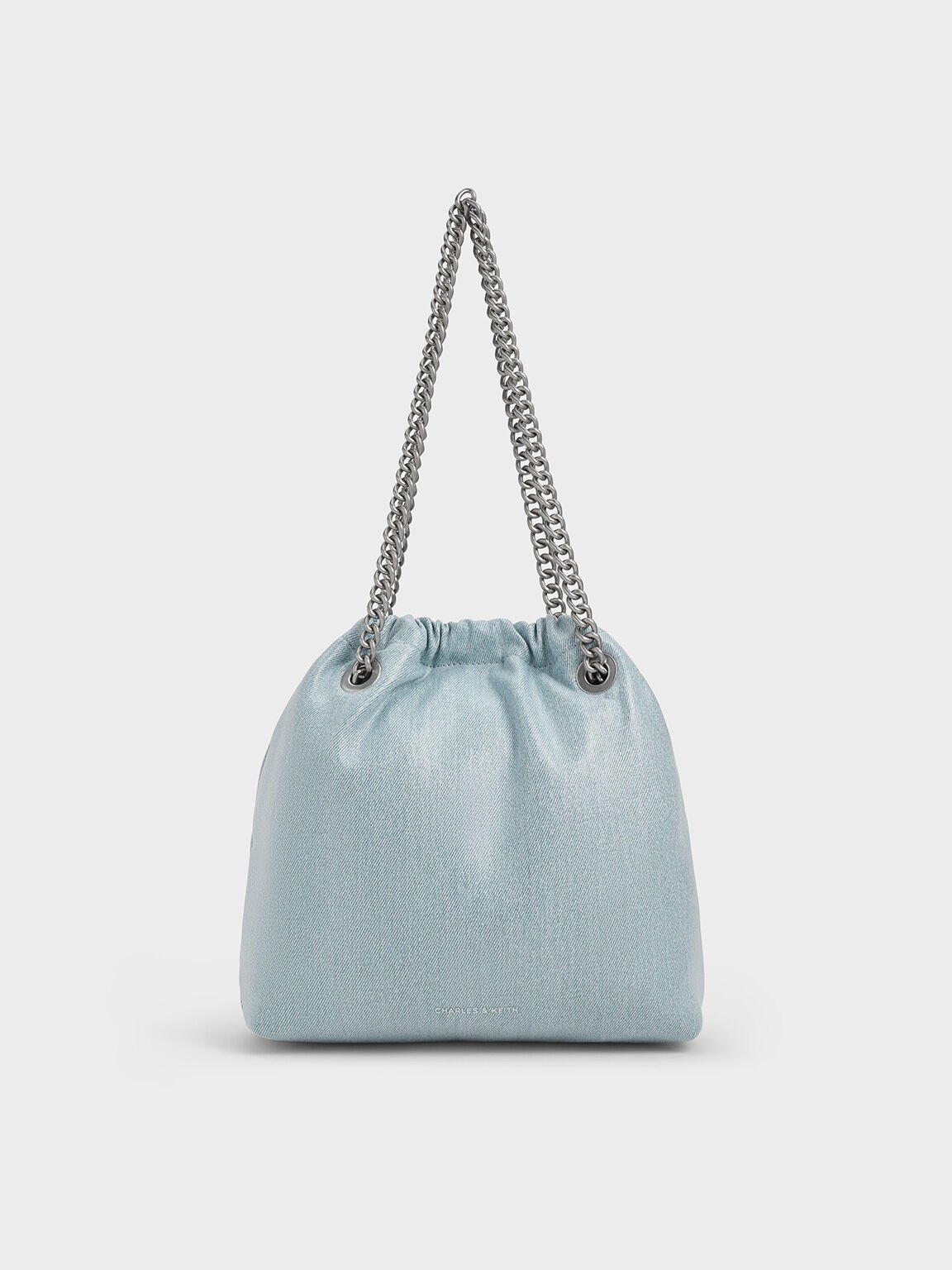 Caia Denim Chain-Handle Tote Bag, Denim Blue, hi-res