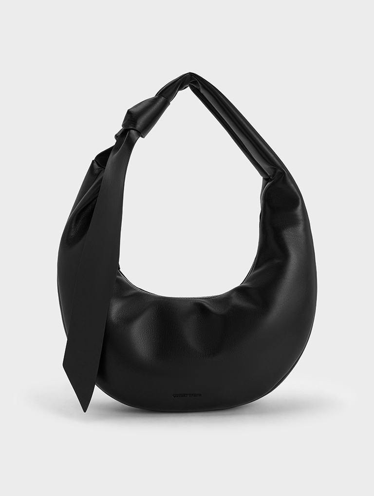 Women’s Toni Knotted Curved Hobo Bag in black – CHARLES & KEITH