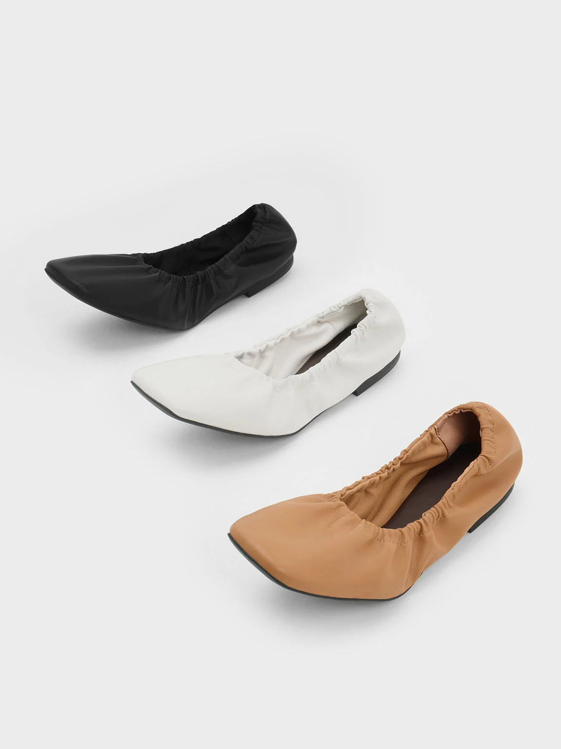 Women’s ruched ballerina flats - CHARLES & KEITH