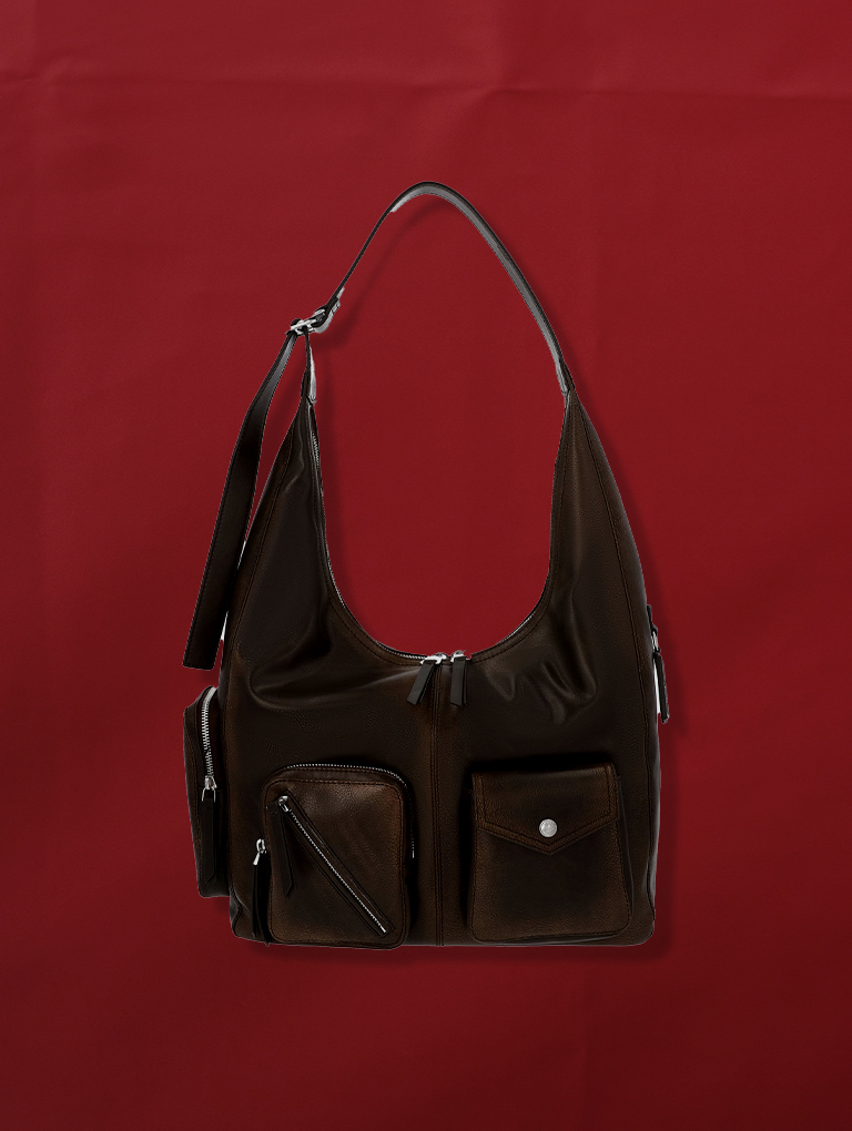 Women’s Thora Double-Pocket Hobo Bag in brown