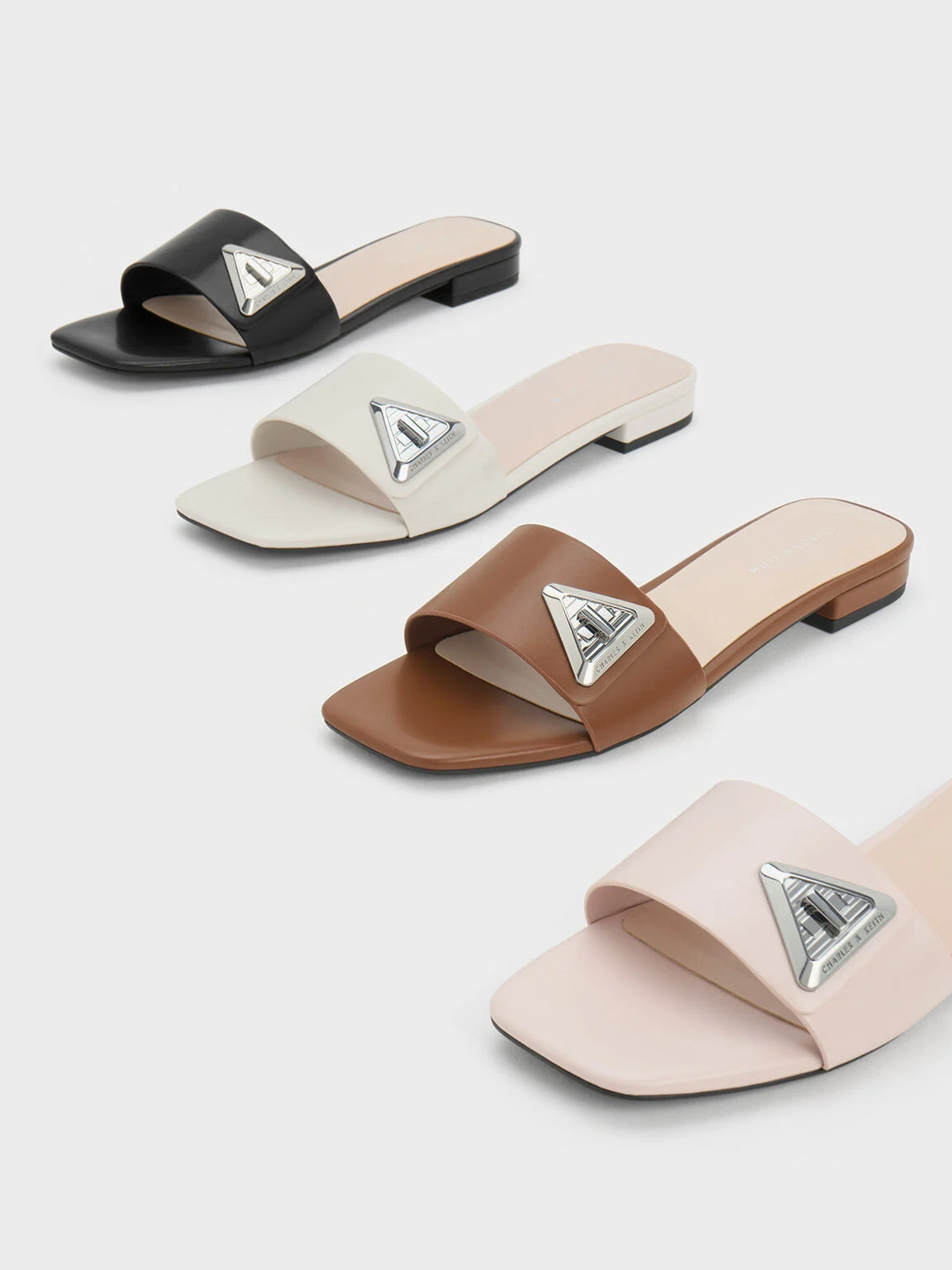 Women’s Trice metallic accent slide sandals - CHARLES & KEITH