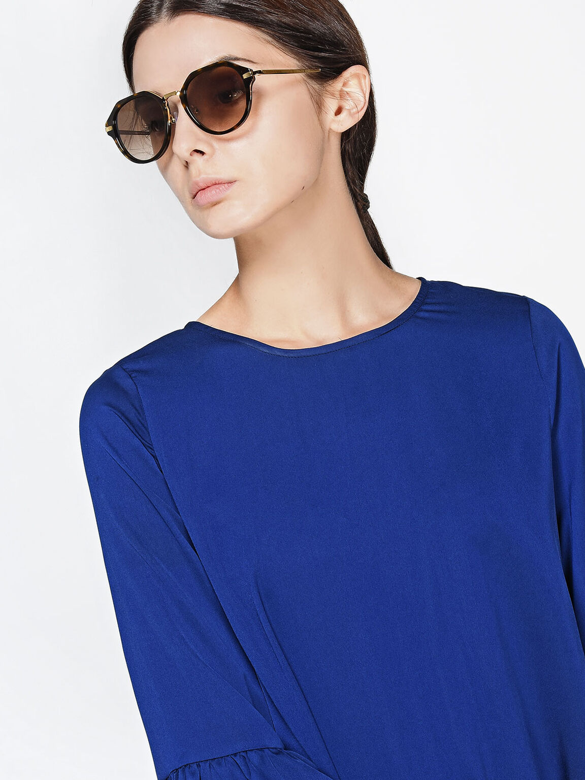 Solana Angular Oval Sunglasses - T. Shell