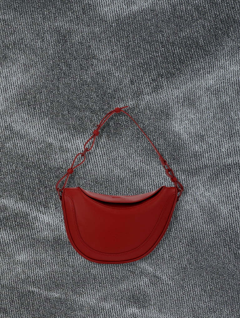 Women’s Asymmetrical Saddle Bag in red