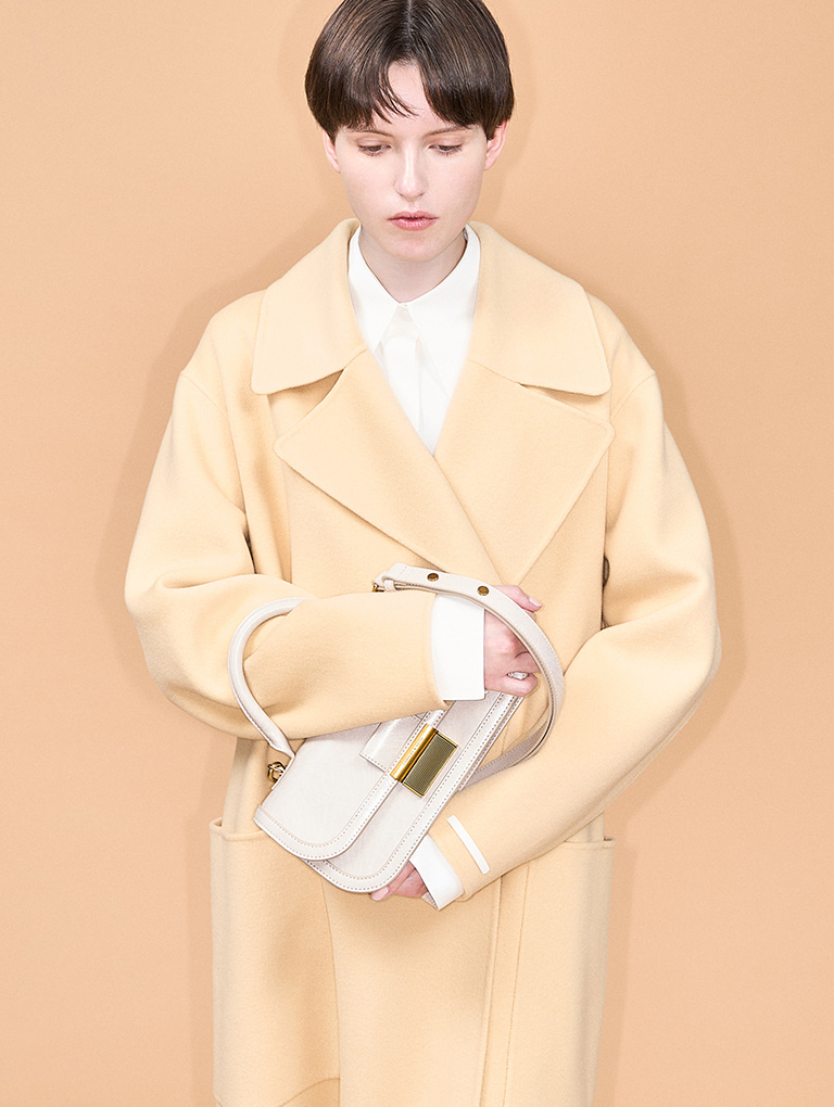 Women’s Charlot bag in sand, as seen on Tash Wolf - CHARLES & KEITH