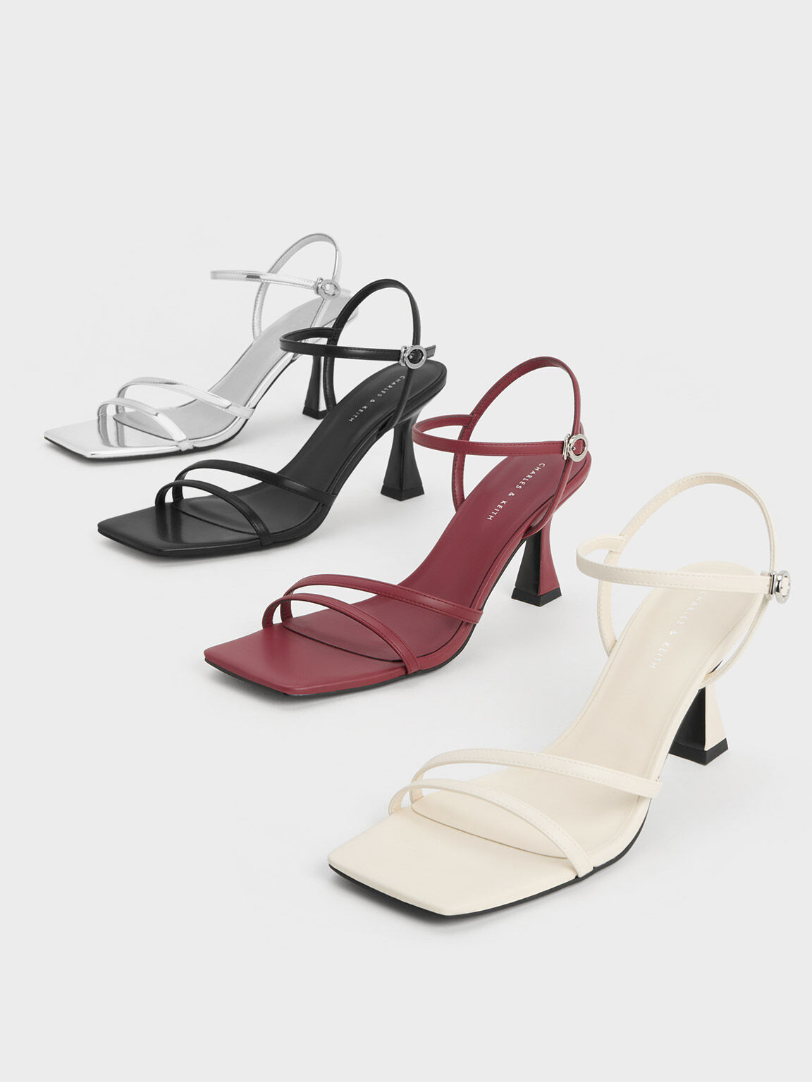 Women’s strappy trapeze heel sandals - CHARLES & KEITH