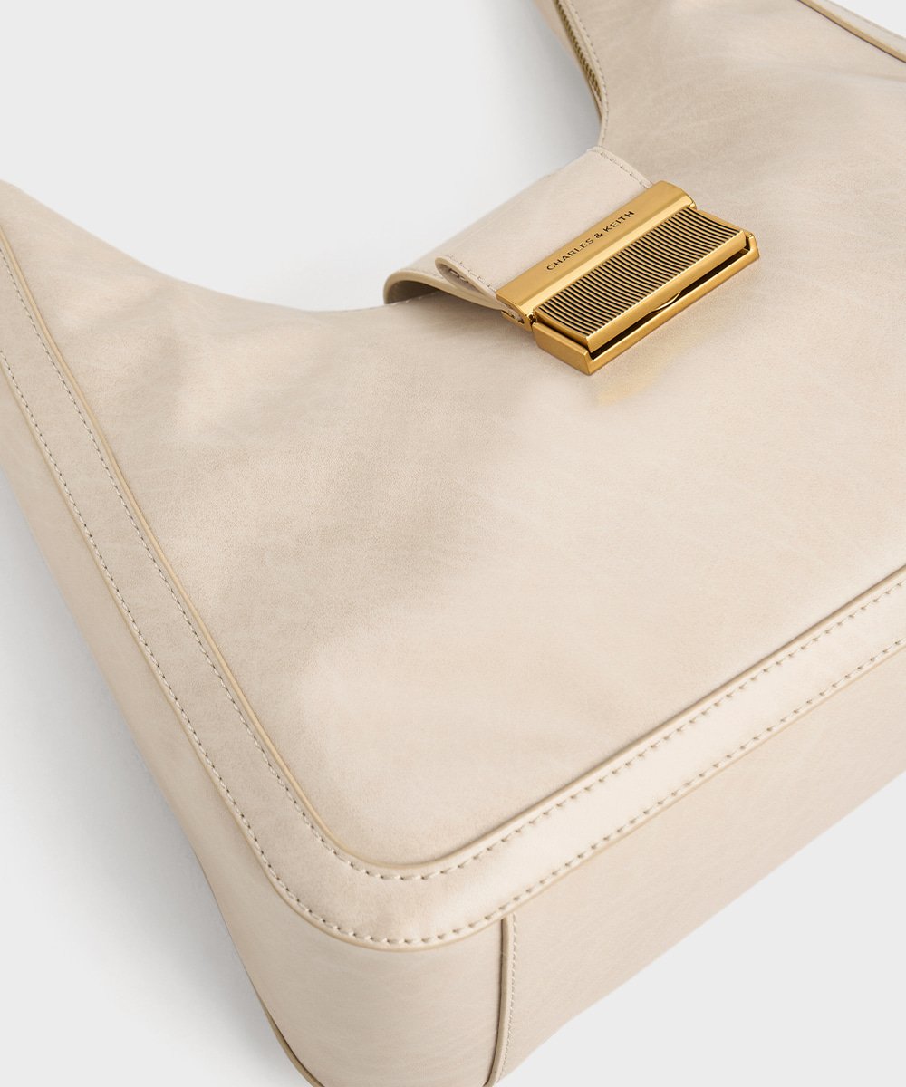 Women’s Charlot hobo bag in oat – CHARLES & KEITH