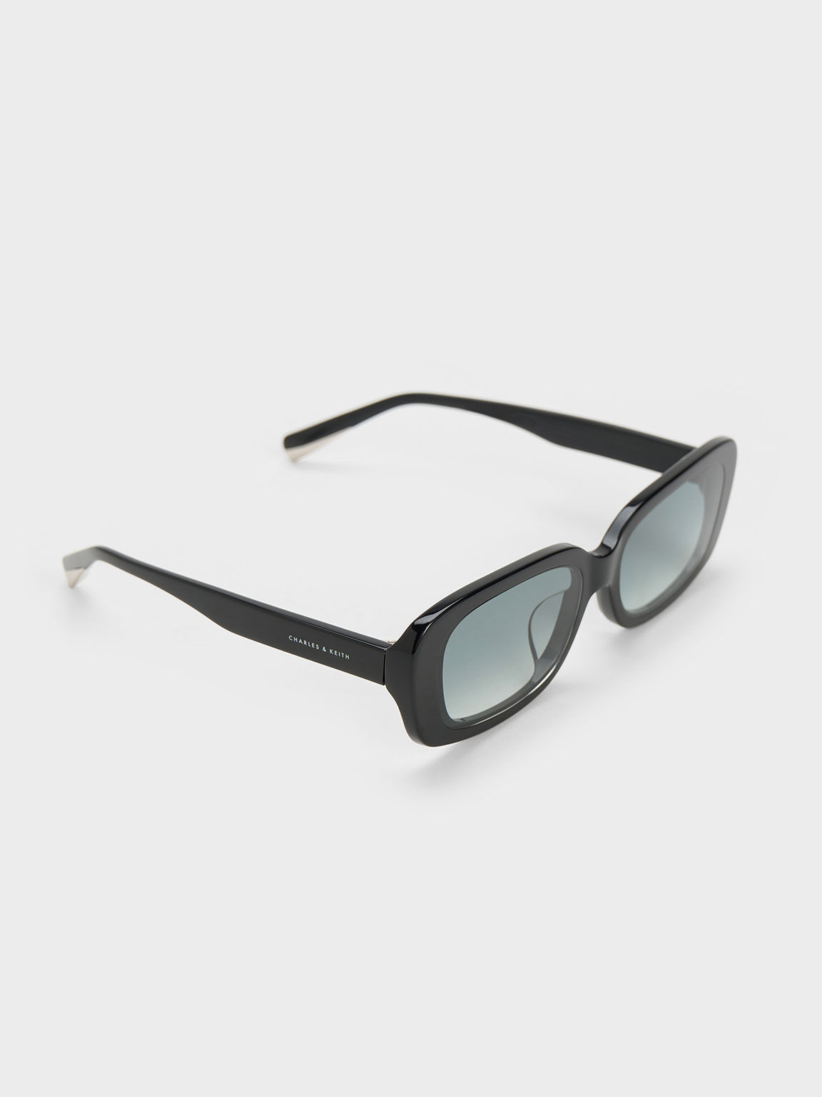 Rectangular Recycled Acetate Sunglasses - Black