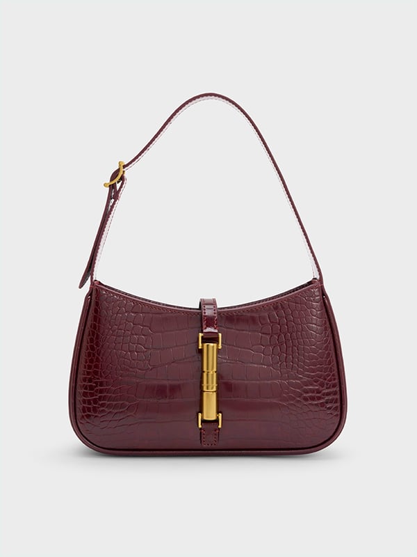 Women's Burgundy Cesia Bag -  CHARLES & KEITH