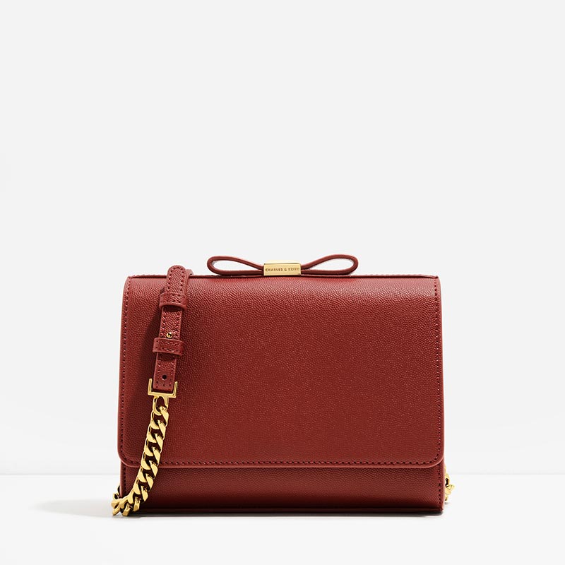 

Bow Detail Clutch, Red