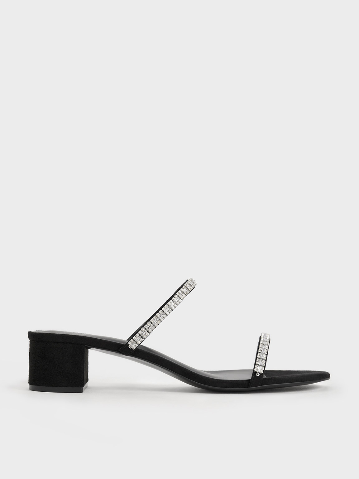 Charles & Keith - Ambrosia Textured Gem-Embellished Mules