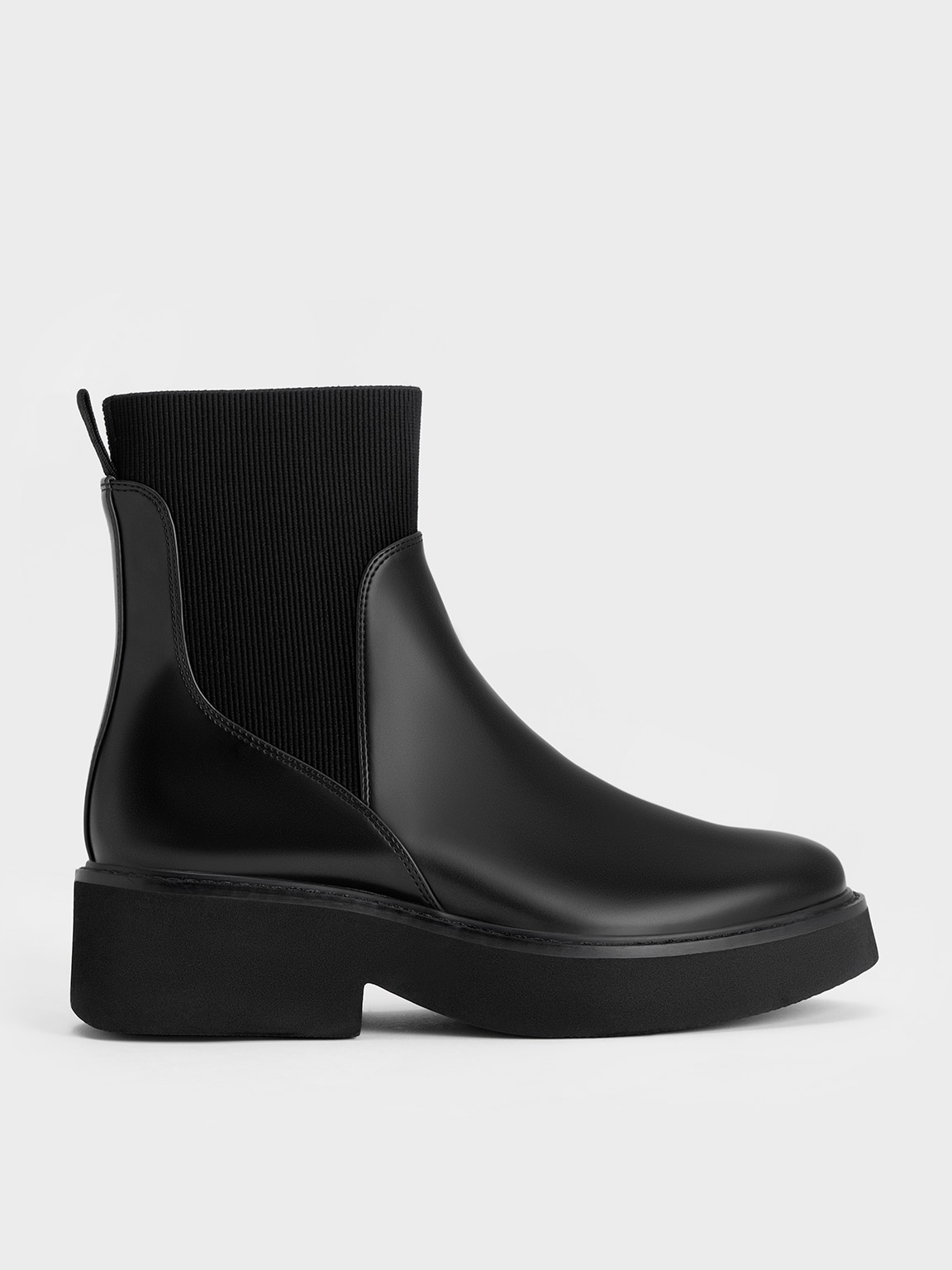 Charles & Keith Ankle Sock Boots In Black