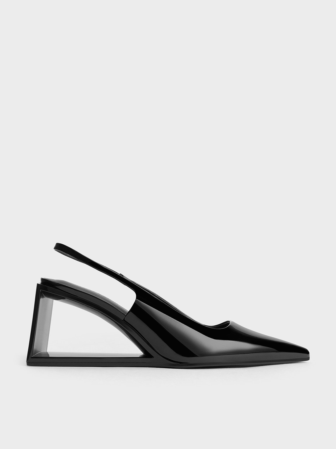 Charles & Keith - Xeli Triangle-Heel Slingback Pumps