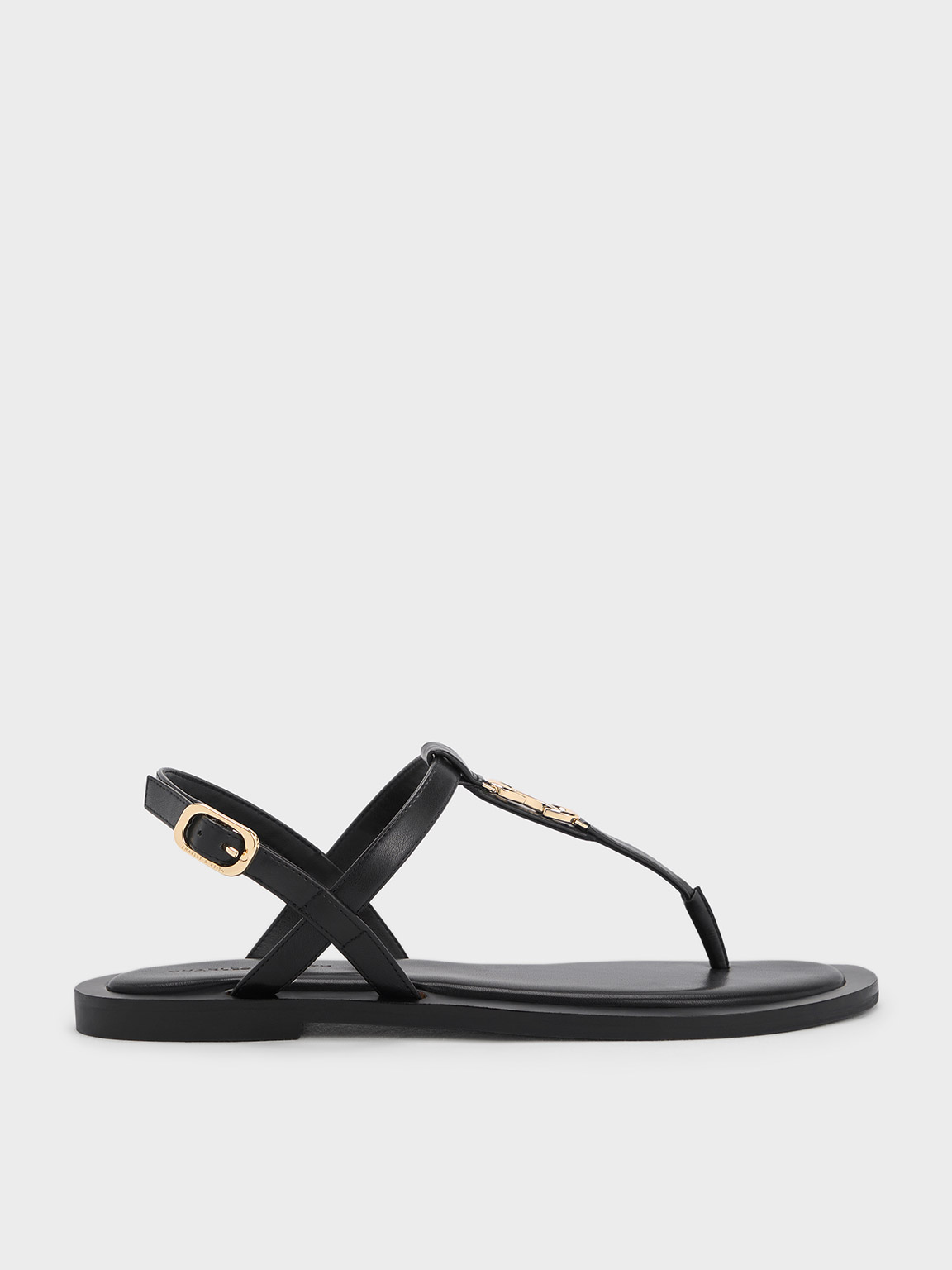 Charles & Keith - Metallic-Accent Thong Sandals