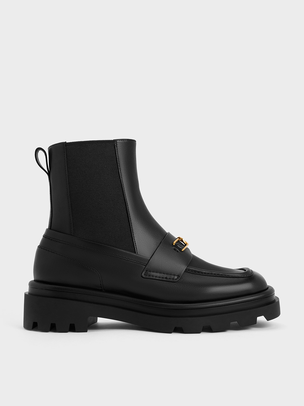 Charles & Keith - Gabine Leather Loafer Chelsea Boots