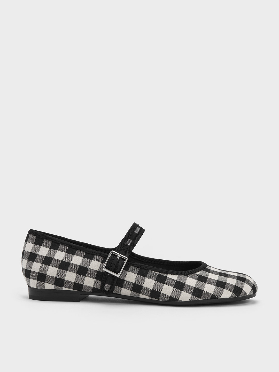 Charles & Keith - Checkered Buckled Mary Jane Flats