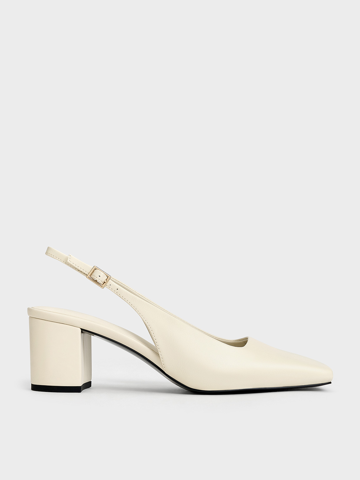 Charles & Keith - Square-Toe Slingback Pumps