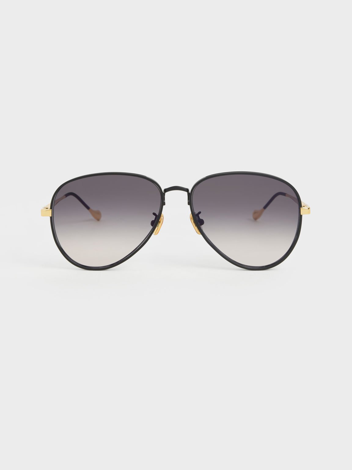 

Tinted Aviator Sunglasses, Black