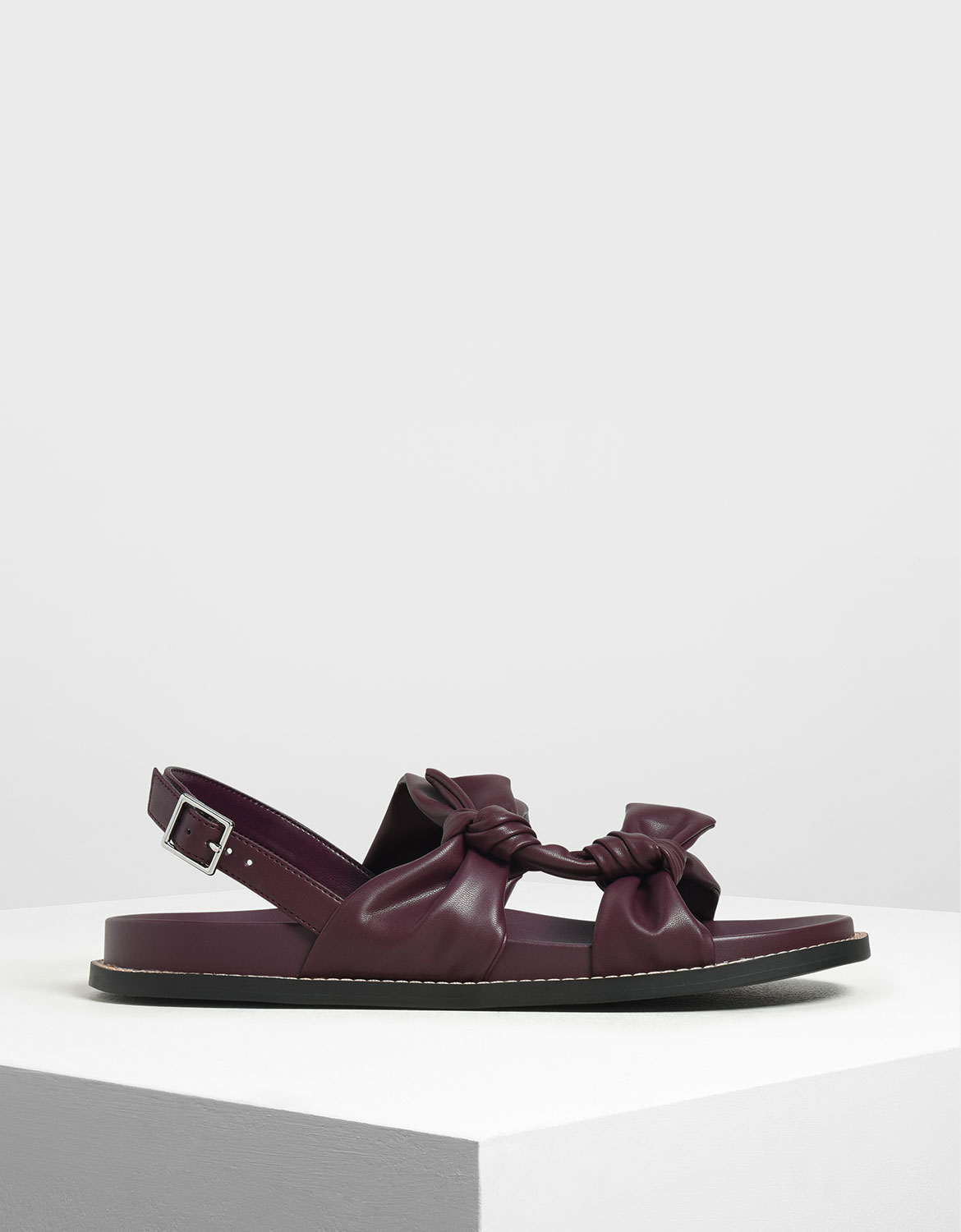 

Double Knotted Slingback Sandals, Prune