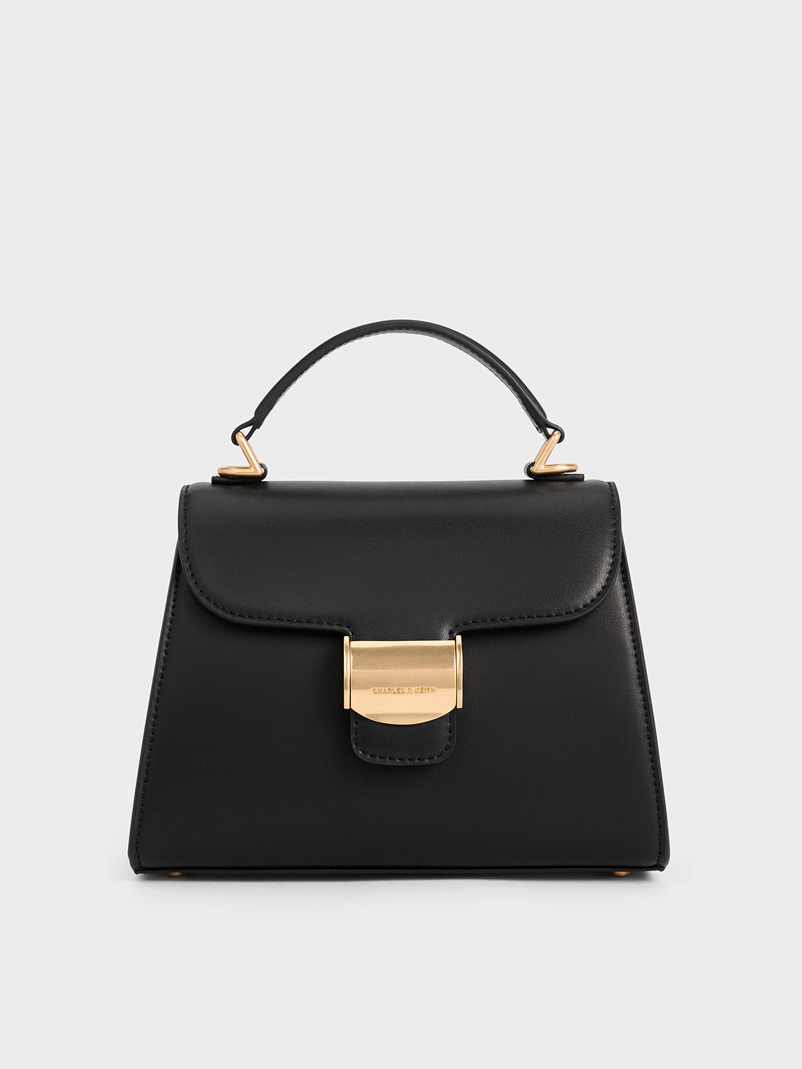 Black Violetta Trapeze Top Handle Bag - CHARLES & KEITH UK