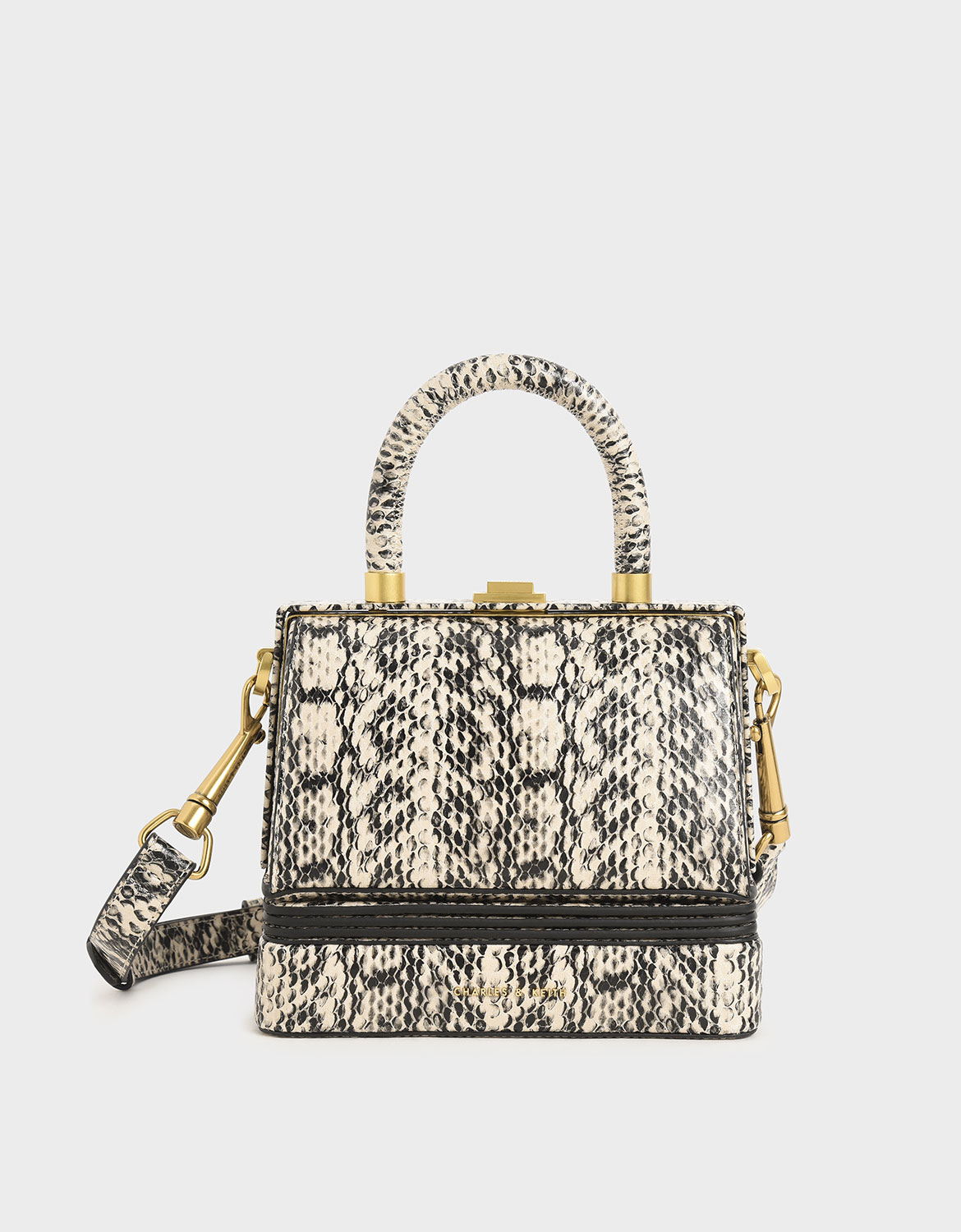 

Snake Print Accordion Bag