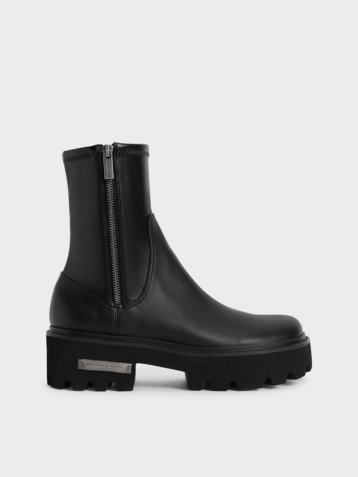 Black Side-Zip Ankle Boots | CHARLES & KEITH UK