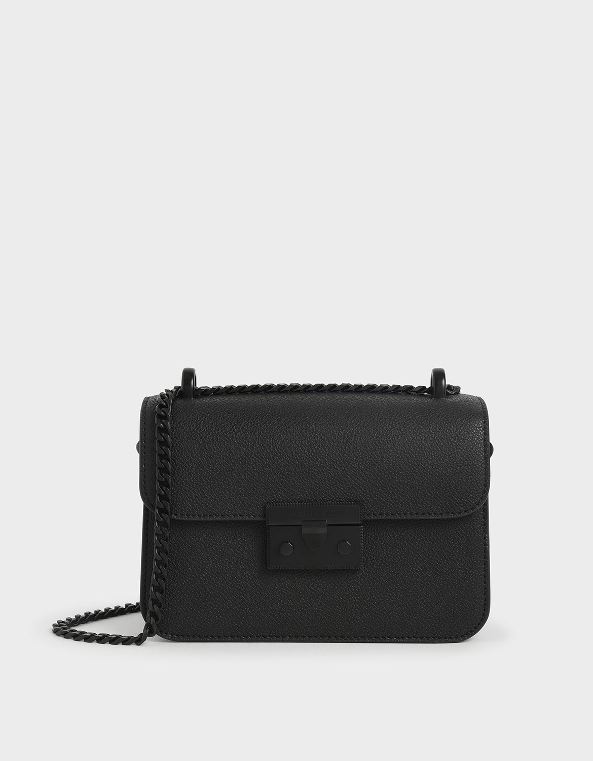 

Classic Push-Lock Crossbody Bag, Ultra-matte black