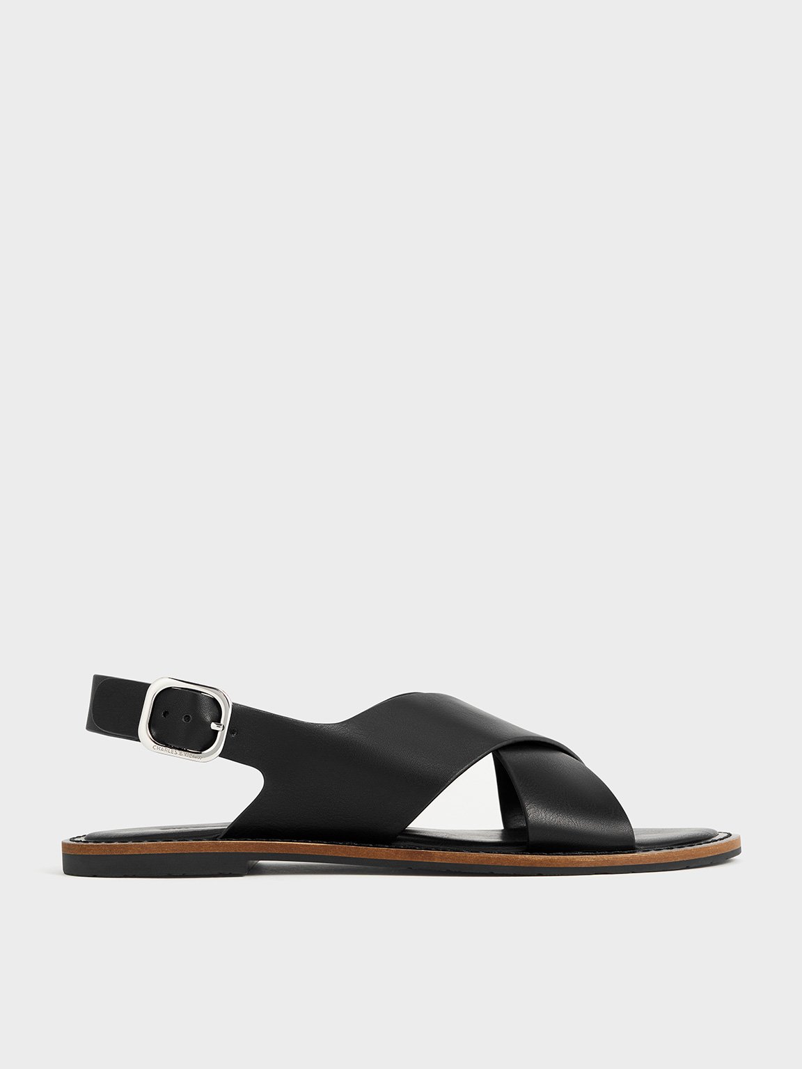 Charles & Keith - Crossover-Strap Slingback Sandals